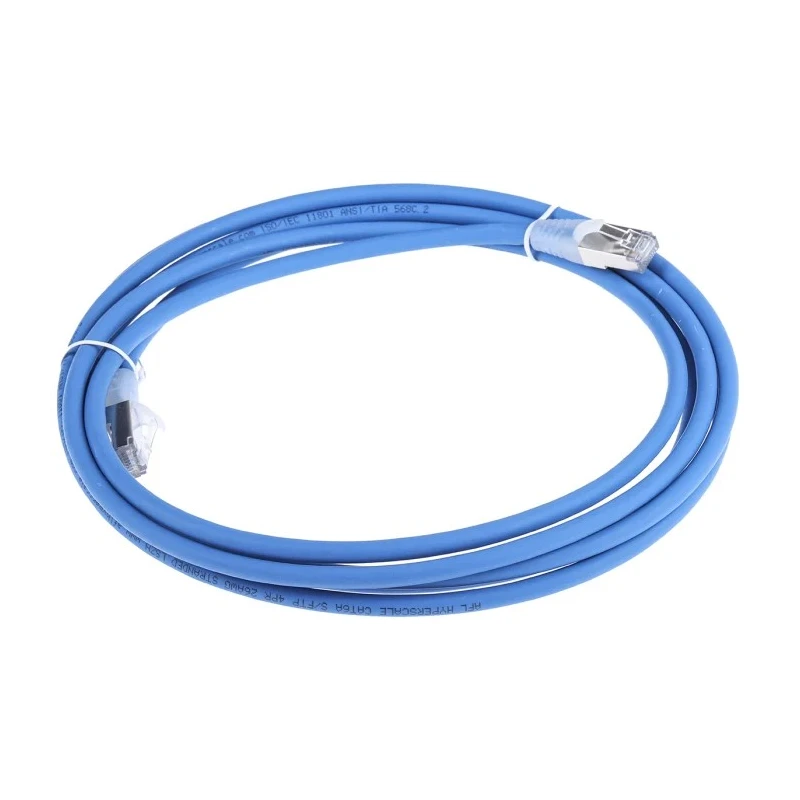RS PRO Shielded Low Smoke Zero Halogen Cat6a Ethernet Cable RJ45 Male to RJ45 Male, 3 m, Blue Cat6a