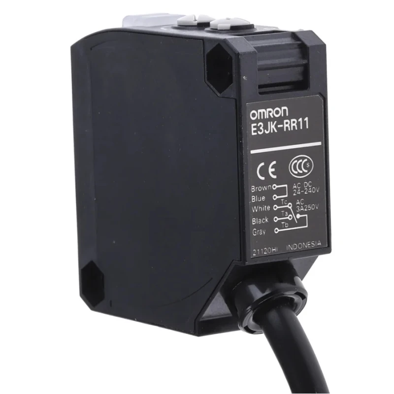 Omron Retroreflective Photoelectric Sensor Block Sensor 7 m Detection Range Relay Output IP64 E3JK-RR11 2M