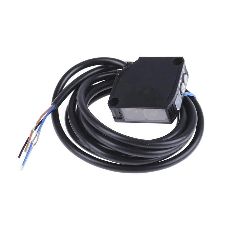 Omron Retroreflective Photoelectric Sensor, Block Sensor, 10 mm to 10 m Detection Range, Relay Output, IP64 E3JK-RR12 2M