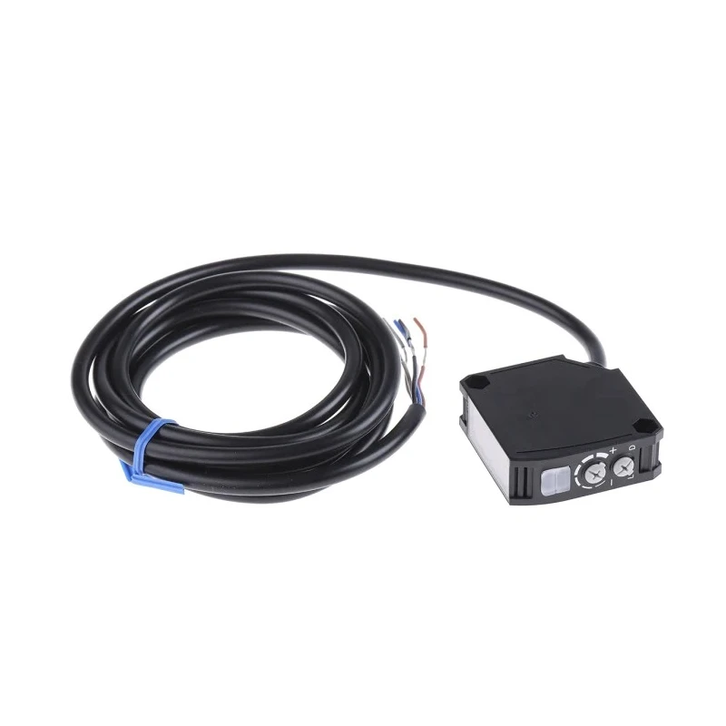 Omron Retroreflective Photoelectric Sensor, Block Sensor, 10 mm to 10 m Detection Range, Relay Output, IP64 E3JK-RR12 2M
