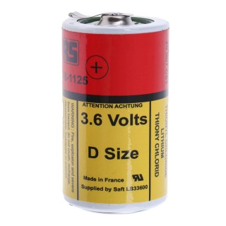 RS PRO 3.6 V Lithium Thionyl Chloride D Battery 17 Ah Capacity IEC 60079-11 61.3mm Height 33.3mm Diameter 90g Weight 778-1125