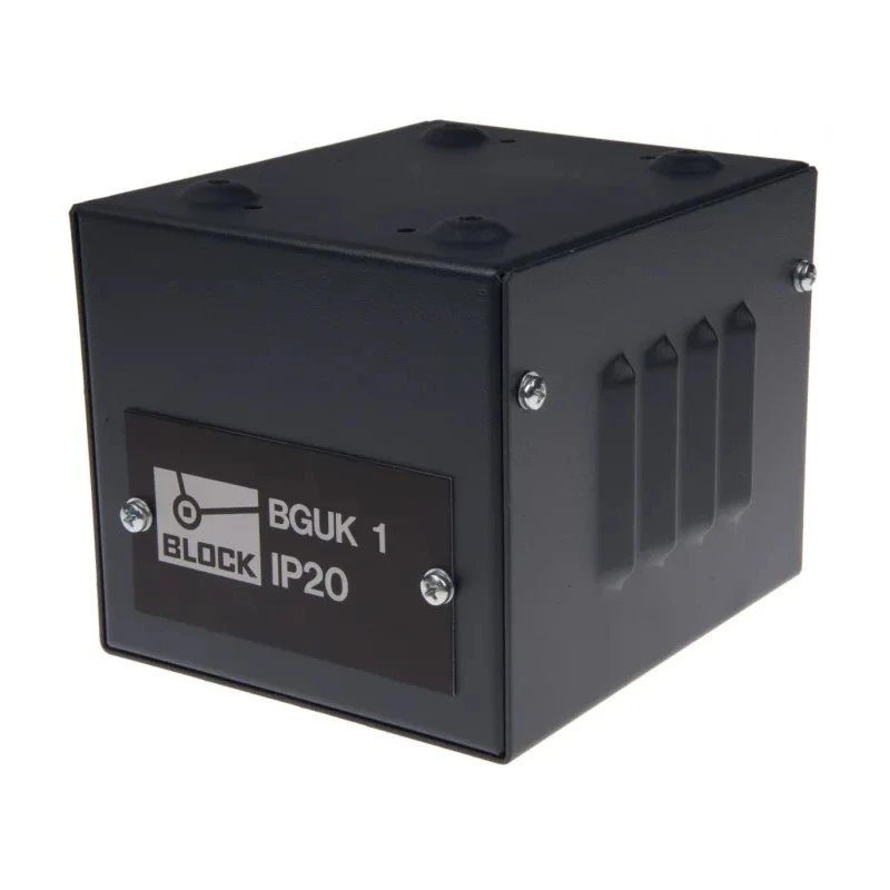 Block Black RAL 5008 Sheet Steel Power Supply Case IP20 170mm x 130mm x 140mm BGUK 1