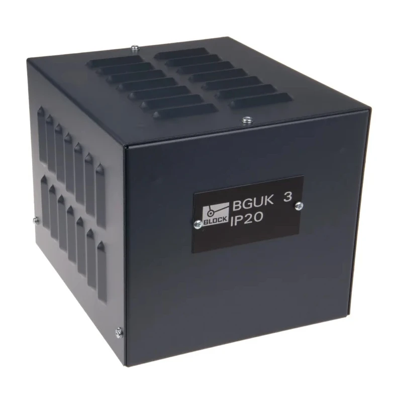 Block Black RAL 5008 Sheet Steel Power Supply Case IP20 270mm x 210mm x 230mm BGUK 3