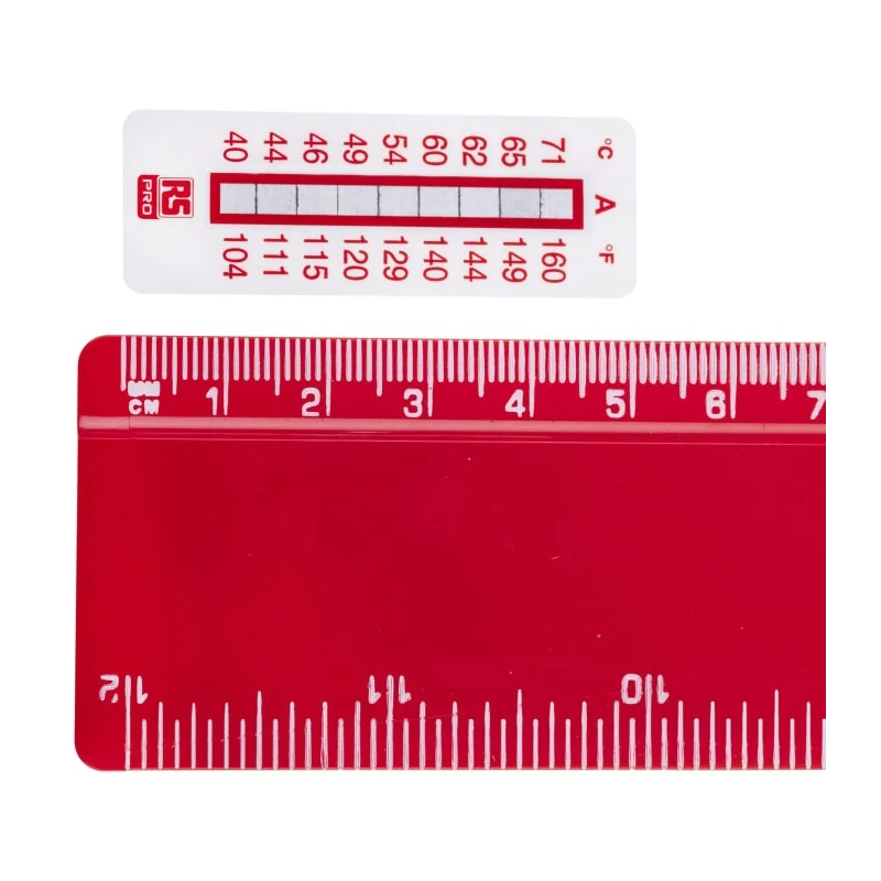 RS PRO Temperature Sensitive Label 40 °C to 71 °C 9 Levels 51mm x 18mm 10 Labels Per Product 779-9779