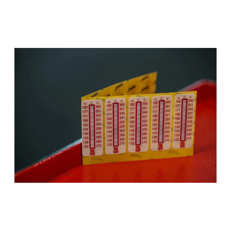 RS PRO Non-Reversible Temperature Sensitive Label 132 °C to 182 °C 10 Levels 51mm x 18mm 779-9776