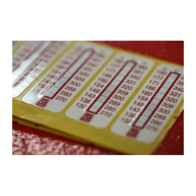 RS PRO Non-Reversible Temperature Sensitive Label 132 °C to 182 °C 10 Levels 51mm x 18mm 779-9776