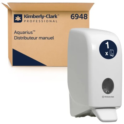 Aquarius Manual Wall Mounted Soap Dispenser 1 L Compatible with Cartridges 6330, 6332, 6333, 6336, 6342, 6348, 6373 6948