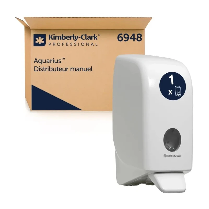 Aquarius Manual Wall Mounted Soap Dispenser 1 L Compatible with Cartridges 6330, 6332, 6333, 6336, 6342, 6348, 6373 6948