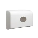 Aquarius White Plastic Dual-Roll Toilet Roll Dispenser 300 mm x 470 mm x 300 mm Model 6947