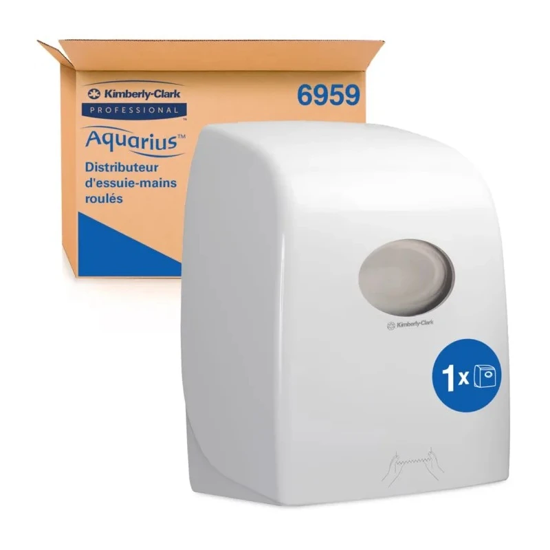 Aquarius Plastic White Wall Mounted Rolled Hand Towel Dispenser 6959 326 mm x 436 mm x 252 mm