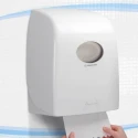 Aquarius Plastic White Wall Mounted Rolled Hand Towel Dispenser 6959 326 mm x 436 mm x 252 mm
