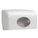 Aquarius White Plastic Dual Toilet Roll Dispenser 180 mm x 130 mm x 290 mm 6992