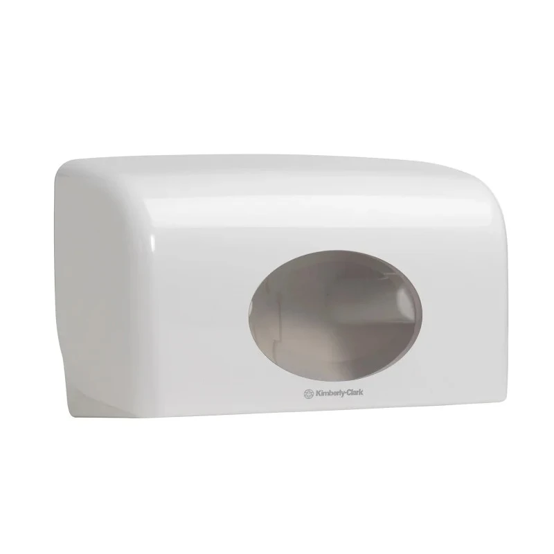 Aquarius White Plastic Dual Toilet Roll Dispenser 180 mm x 130 mm x 290 mm 6992