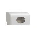 Aquarius White Plastic Dual Toilet Roll Dispenser 180 mm x 130 mm x 290 mm 6992