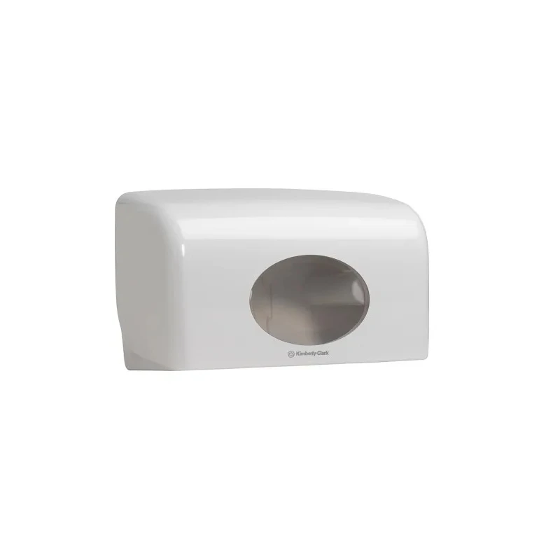 Aquarius White Plastic Dual Toilet Roll Dispenser 180 mm x 130 mm x 290 mm 6992