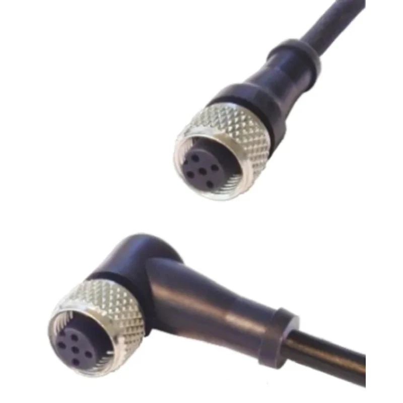 Cynergy3 Sensor Actuator Cable 4 Contacts M12 Connector, 2 m Length, Black PVC/Polyurethane Jacket 