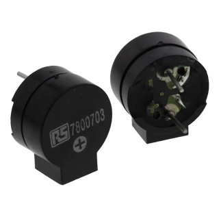 RS PRO Magnetic Buzzer Component 85 dB Through Hole Continuous External Drive 1-3 V AC 7.5mm Height 7800703P