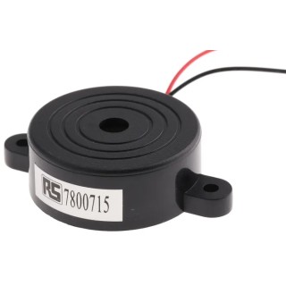 RS PRO 90 dB Through Hole Continuous External 16 mm Piezo Buzzer Component 60 mm 1 V ac Min 30V ac Max 7800715P