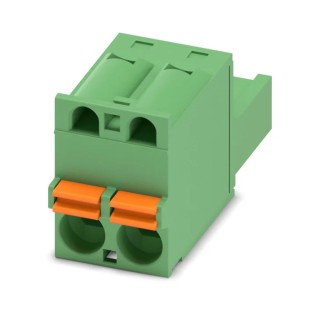 Phoenix Contact FKC 2.5/2-ST Series Pluggable Terminal Block, 2-Contact, 5 mm Pitch, 1 Row, 12A, 630V, Polyamide 1910351