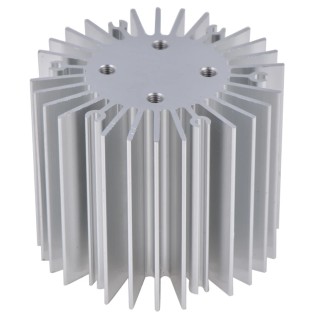 Intelligent LED Solutions Anodised Aluminium Heatsink, Silver, 50 mm Diameter, 40 mm Height ILA-HSINK-STAR-50X40MM-SVR-K