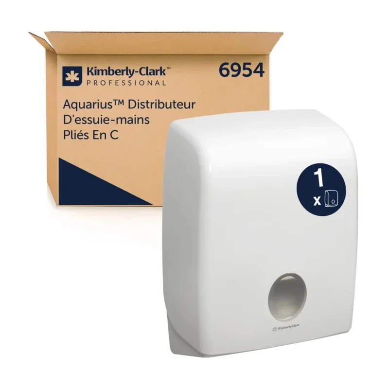 Aquarius Plastic White Wall Folded Towel Paper Towel Dispenser 320 mm x 420 mm x 320 mm 6954