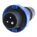 Scame OPTX IP66 Blue Cable Mount 2P+PE Straight Industrial Power Connector ATEX, 16A, 230V IP66