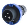 Scame OPTX IP66 Blue Cable Mount 2P+PE Straight Industrial Power Connector ATEX, 16A, 230V IP66
