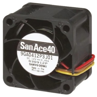 Sanyo Denki San Ace 9GA Series Axial Fan 12V DC 7.2W 600mA 135m³/h 80mm Square Frame 9GA0812P1H61