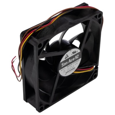 Sanyo Denki San Ace 9GA Series Axial Fan, 12V DC, 3.36W Power, 116 m³/h Airflow, 280mA Current, 92x92x25 mm 9GA0912P4G03