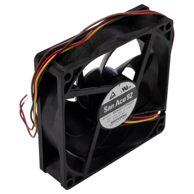 Sanyo Denki San Ace 9GA Series Axial Fan, 12V DC, 3.36W Power, 116 m³/h Airflow, 280mA Current, 92x92x25 mm 9GA0912P4G03