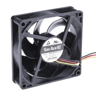 Sanyo Denki San Ace 9GA Series Axial Fan 24V DC 4.8W 200mA 92mm x 92mm x 25mm 5000rpm 132m³/h 43dB 9GA0924P4J03