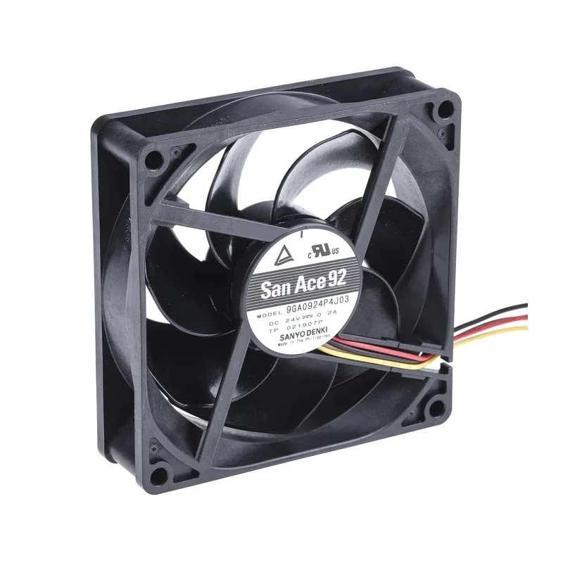 Sanyo Denki San Ace 9GA Series Axial Fan 24V DC 4.8W 200mA 92mm x 92mm x 25mm 5000rpm 132m³/h 43dB 9GA0924P4J03