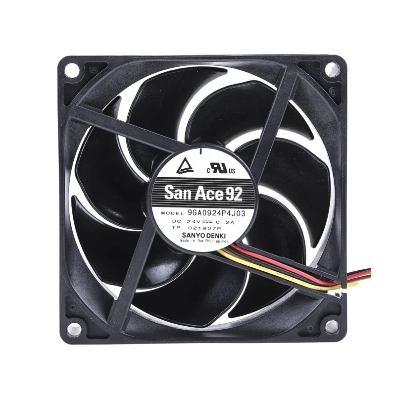 Sanyo Denki San Ace 9GA Series Axial Fan 24V DC 4.8W 200mA 92mm x 92mm x 25mm 5000rpm 132m³/h 43dB 9GA0924P4J03