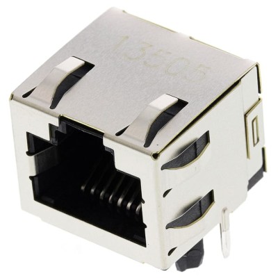 TE Connectivity 1-406541 Series RJ45 Socket Female Through Hole Cat5 Unshielded Right Angle 1 Port 8 Way RJ45