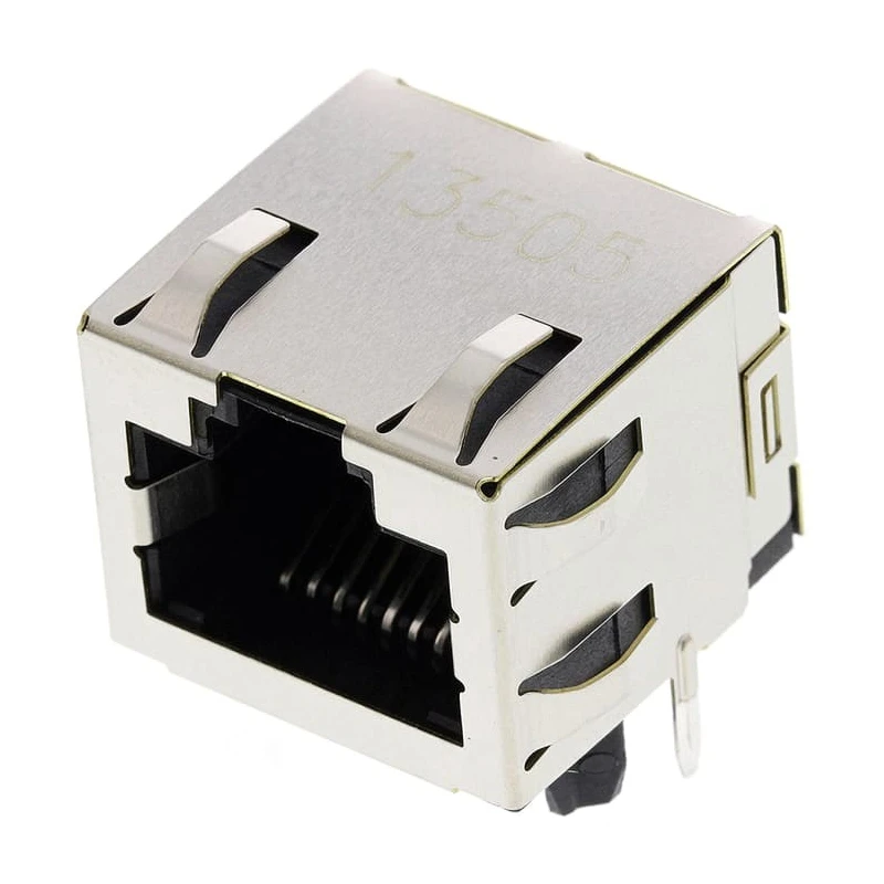 TE Connectivity 1-406541 Series RJ45 Socket Female Through Hole Cat5 Unshielded Right Angle 1 Port 8 Way RJ45