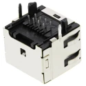 TE Connectivity 1-406541 Series RJ45 Socket Female Through Hole Cat5 Unshielded Right Angle 1 Port 8 Way RJ45