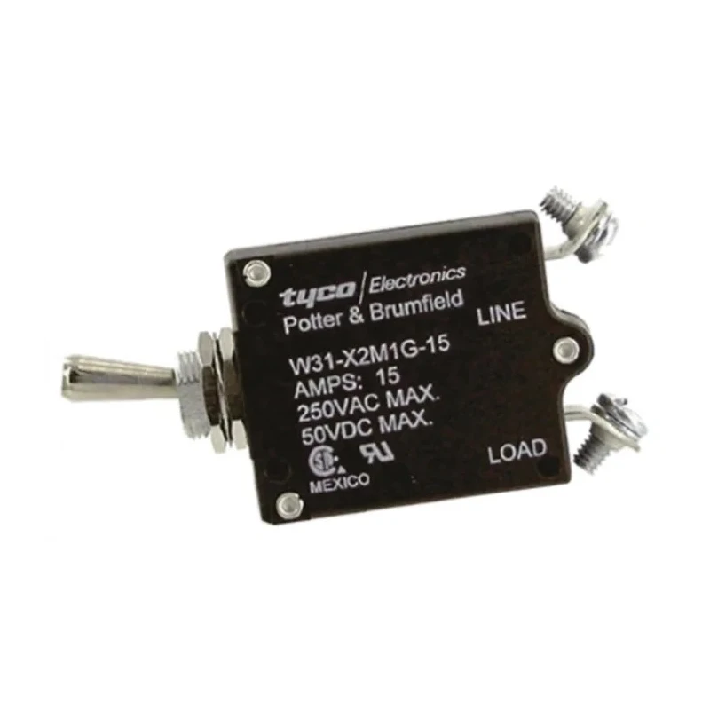 TE Connectivity Thermal Circuit Breaker 15A Current Rating 1-Pole Direct Mount 240V AC 50V DC 1000A Breaking W31-X2M1G-15