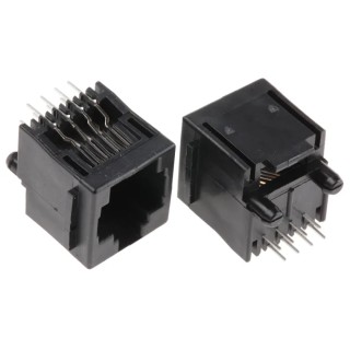 TE Connectivity RJ45 Socket Female Through Hole Cat3 Unshielded Straight 1 Port 8 Way 