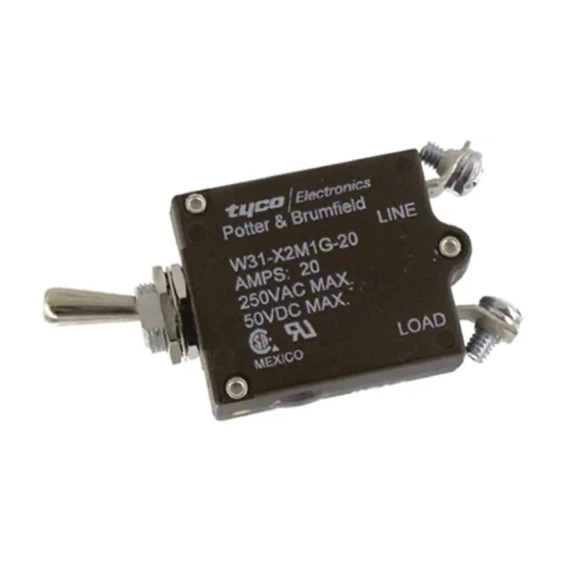 TE Connectivity Thermal Circuit Breaker 0.5 to 50 A Range 20A Current Rating 1-Pole Direct Mount W31-X2M1G-20