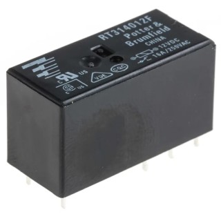 TE Connectivity Socket Power Relay 12V dc Coil 16A Switching Current SPDT RT314012F