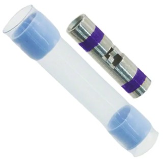 TE Connectivity MiniSeal Butt Wire Splice Connector Blue, Insulated Modified Fluoropolymer Nickel Plating 12 AWG D-200-83