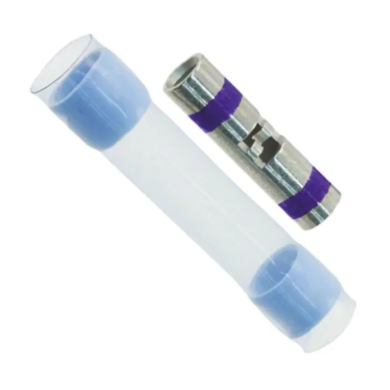 TE Connectivity MiniSeal Butt Wire Splice Connector Blue, Insulated Modified Fluoropolymer Nickel Plating 12 AWG D-200-83