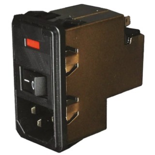 TE Connectivity IEC Filter Flange Mount 250V AC 10A 2-Pole 2 Fuse Faston PM0SXDHXB
