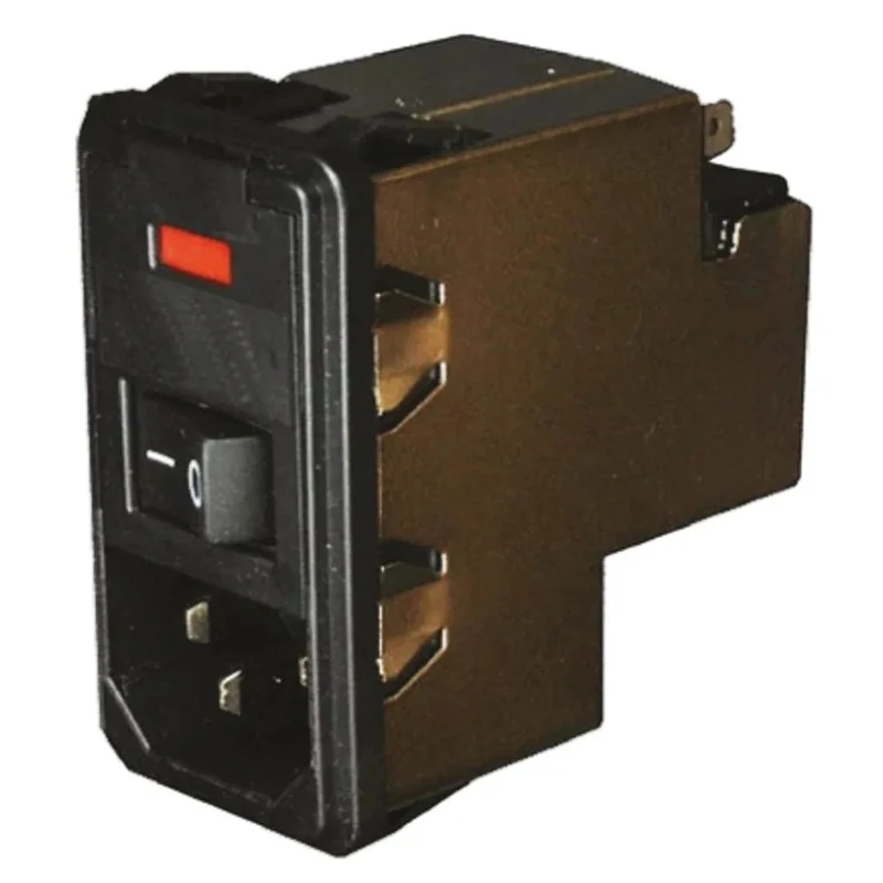 TE Connectivity IEC Filter Flange Mount 250V AC 10A 2-Pole 2 Fuse Faston PM0SXDHXB