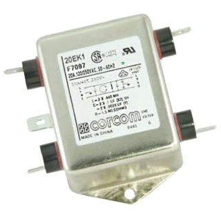 TE Connectivity Corcom K Series RFI Flange Filter 20A 250V AC Fast-On Termination 50Hz-60Hz 20EK1