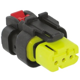 TE Connectivity AMPSEAL 16 Automotive Connector Male Yellow Cable 3 Way Crimp Termination 776429-3