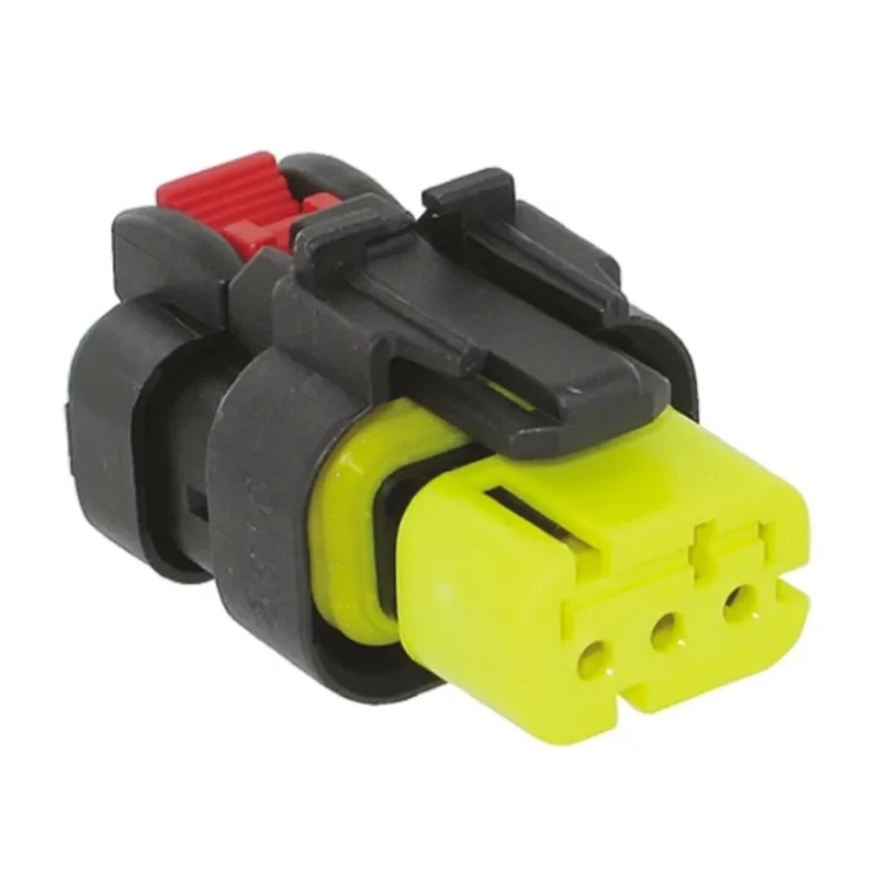 TE Connectivity AMPSEAL 16 Automotive Connector Male Yellow Cable 3 Way Crimp Termination 776429-3