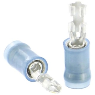 TE Connectivity PIDG FASTON .110 Blue Insulated Female Spade Connector Crimp 2.79 x 0.8 mm Tab Size 16 AWG to 14 AWG 640931-1