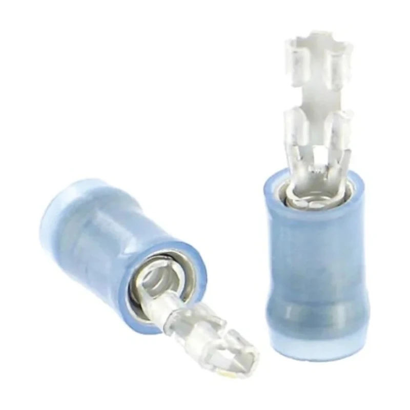 TE Connectivity PIDG FASTON .110 Blue Insulated Female Spade Connector Crimp 2.79 x 0.8 mm Tab Size 16 AWG to 14 AWG 640931-1