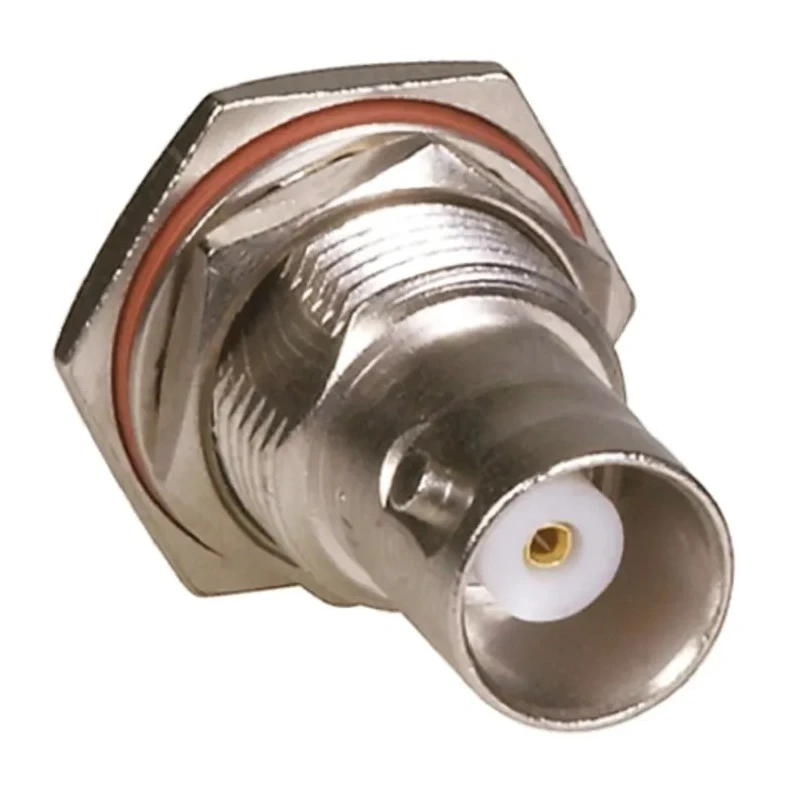 TE Connectivity BNC Series Coaxial Connector Panel Mount Female BNC, 50 Ω, Straight Body Crimp 5225398-7